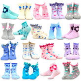 TeeHee Girls Toddler Kids Socks Cute and Fun Cotton Crew Socks 18 Pair Pack with Gift Box
